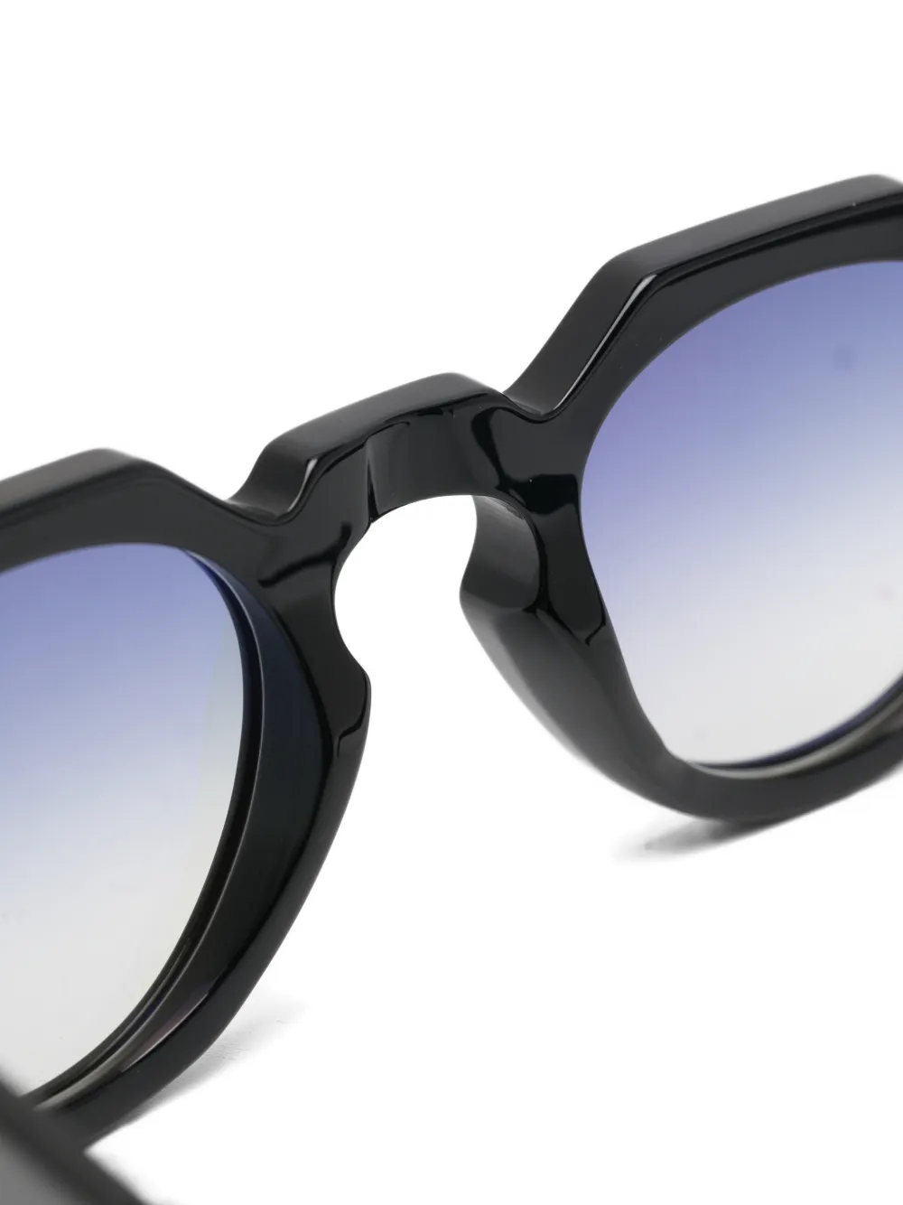 Lesca Crown Panto geometric-frame sunglasses Zwart