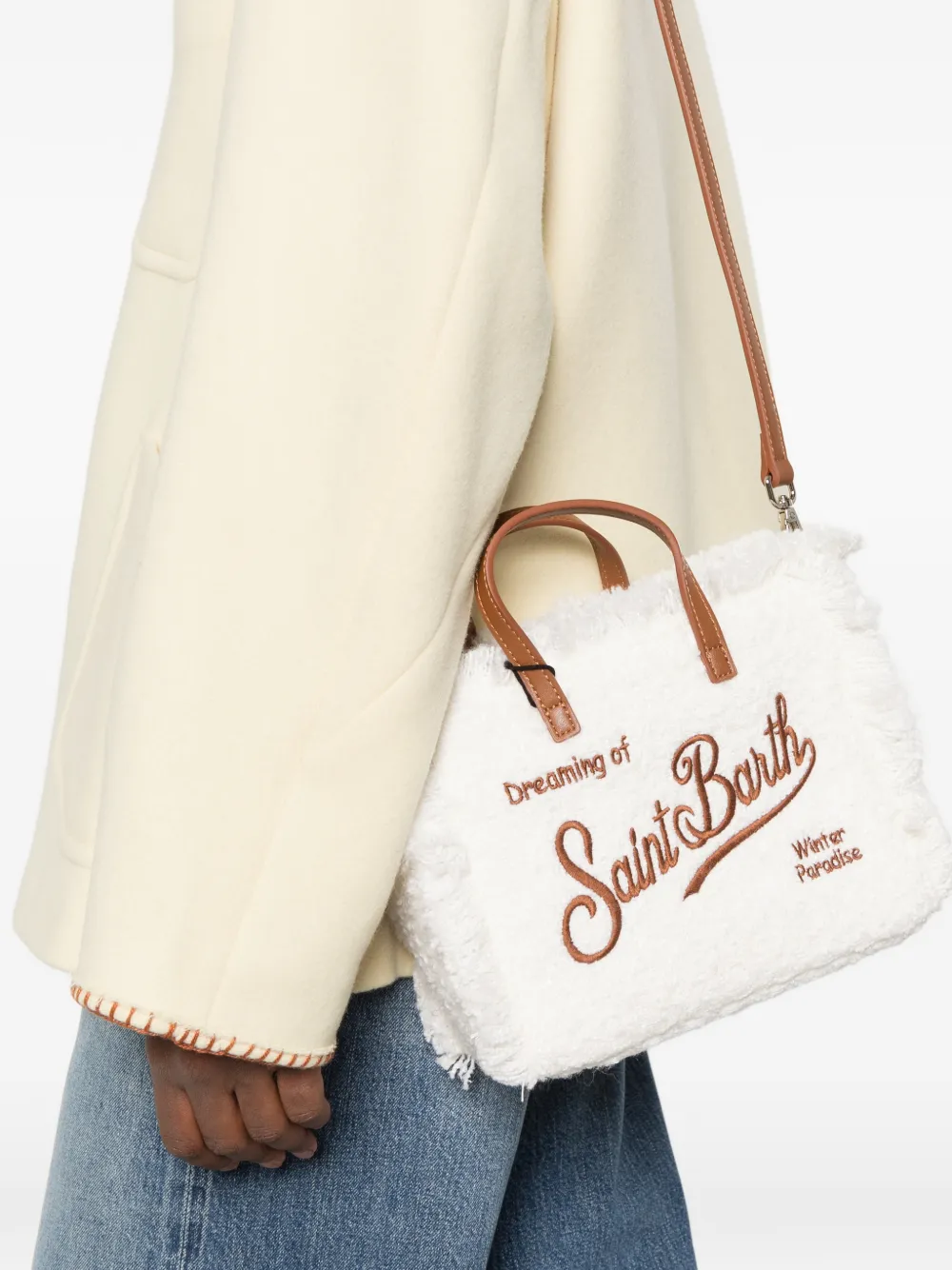 MC2 Saint Barth Kids mini frayed tote bag Wit