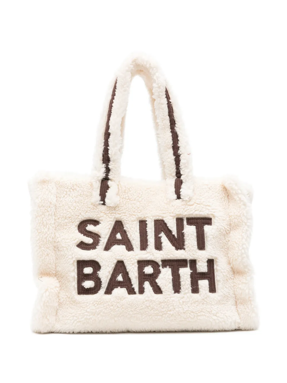 MC2 Saint Barth Kids Colette Teddy bag with logo Beige
