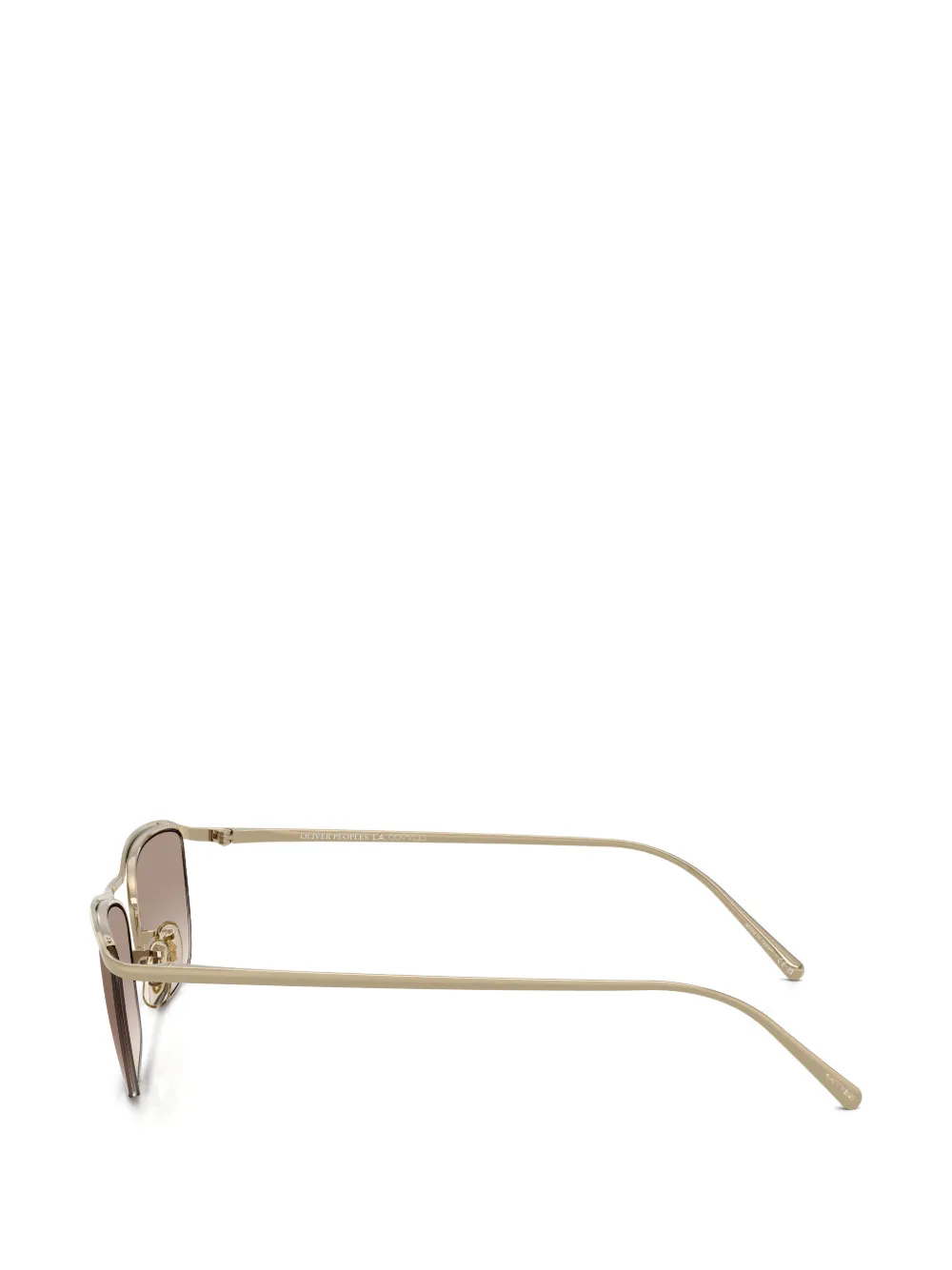 Oliver Peoples Zonnebril met rechthoekig montuur Goud