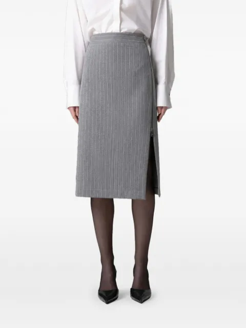 Gaëlle Paris pinstripe-pattern side-zip skirt