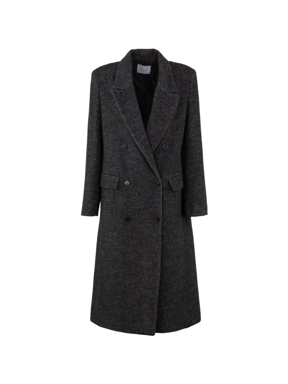 Gaëlle Paris double-breasted chevron-weave coat - Gris Gaëlle Paris double-breasted chevron-weave coat - Gris