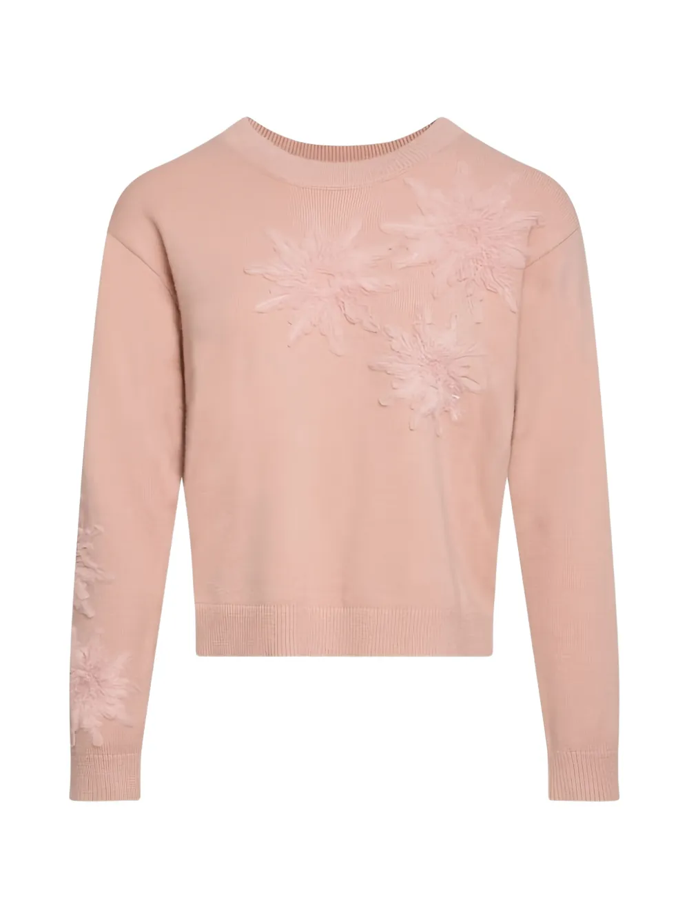 FRACOMINA Tulen trui met bloemapplicatie Roze