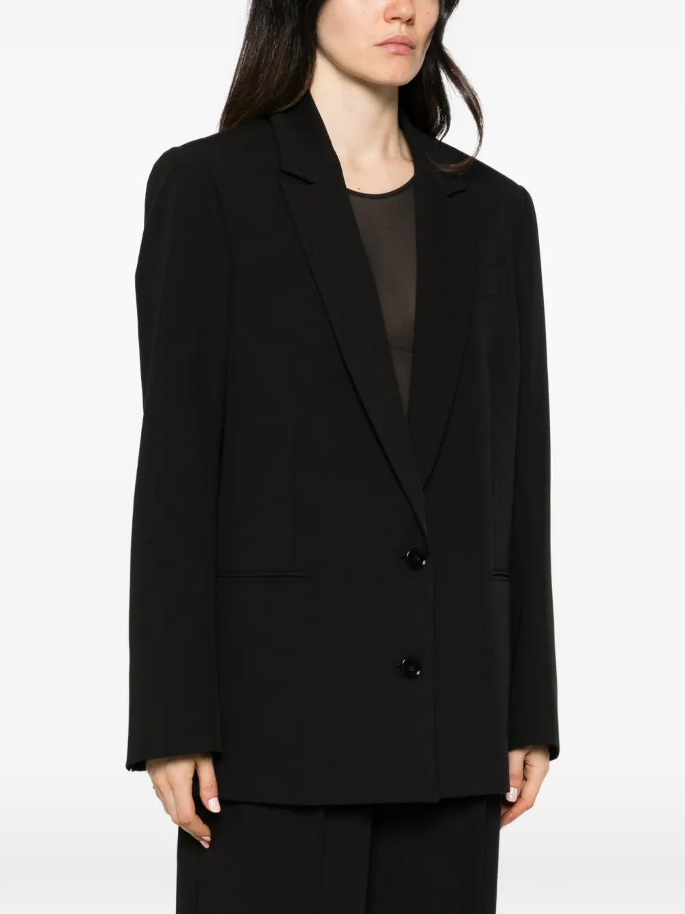 Patrizia Pepe Blazer met enkele rij knopen Zwart