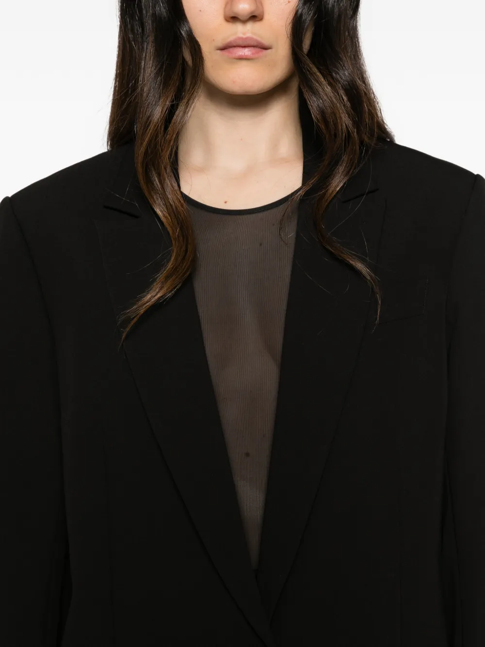 Patrizia Pepe Blazer met enkele rij knopen Zwart
