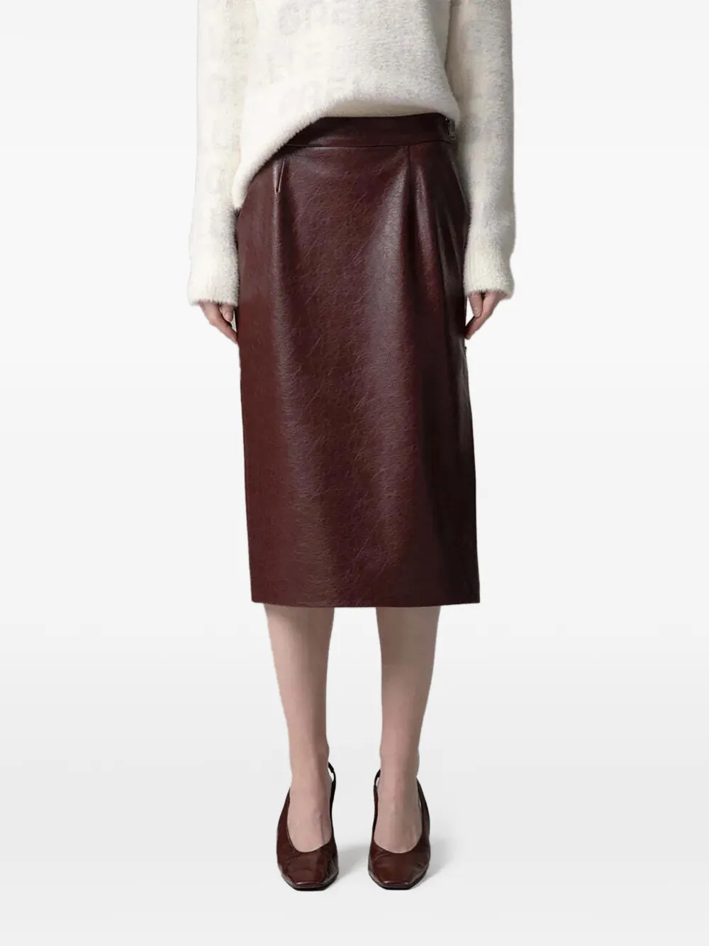 Gaëlle Paris side-zip pencil midi skirt - Rouge Gaëlle Paris side-zip pencil midi skirt - Rouge