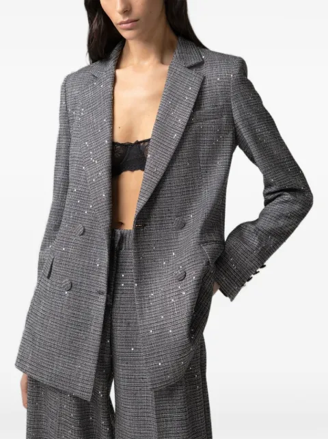Gaëlle Paris sequin-embellished double-breasted blazer