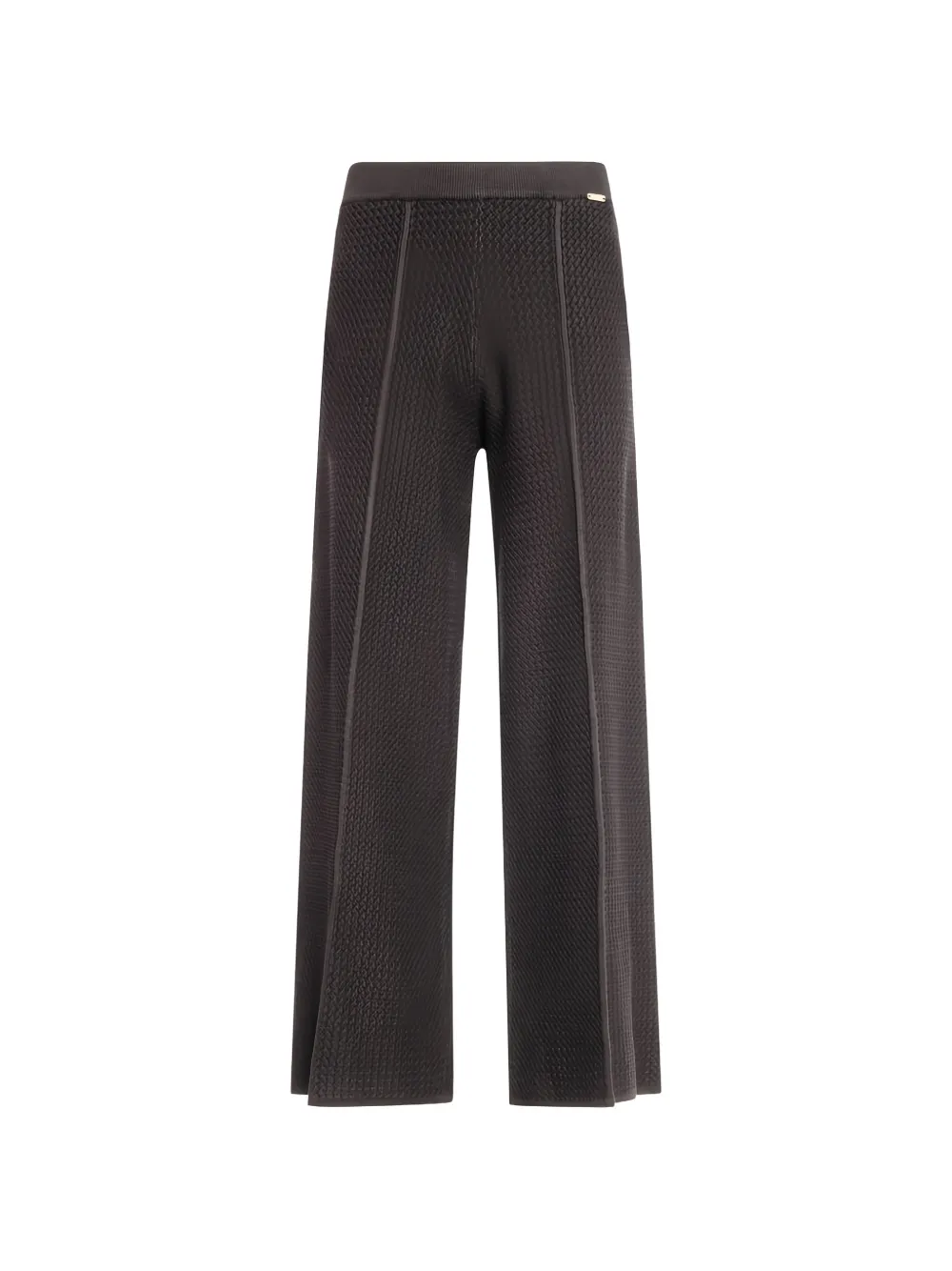 Fracomina Chevron-knit Palazzo Trousers In Braun