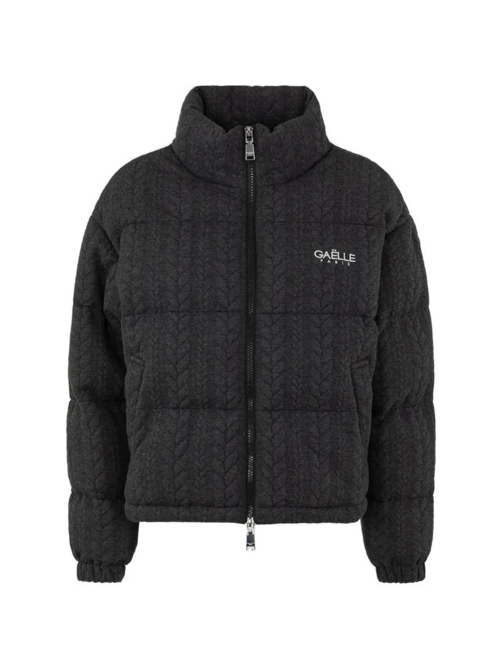 Gaëlle Paris cable-knit padded jacket - Gris Gaëlle Paris cable-knit padded jacket - Gris