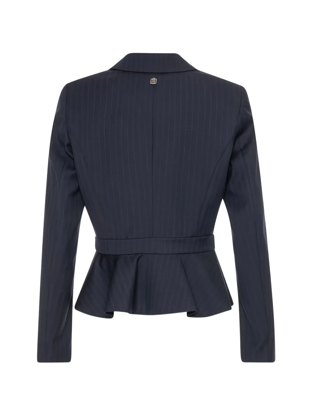 FRACOMINA Peplum blazer met krijtstreep Blauw
