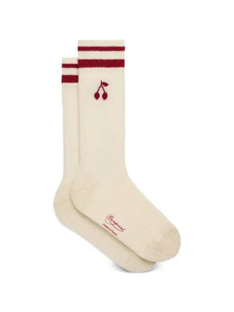 Bonpoint Manea cherry-embroidered striped socks