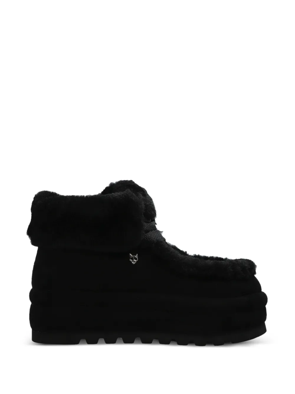 NAKED WOLFE Bambi shearling-trim suede ankle boots