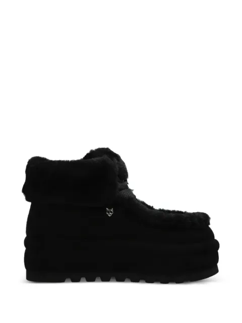NAKED WOLFE Bambi shearling-trim suede ankle boots