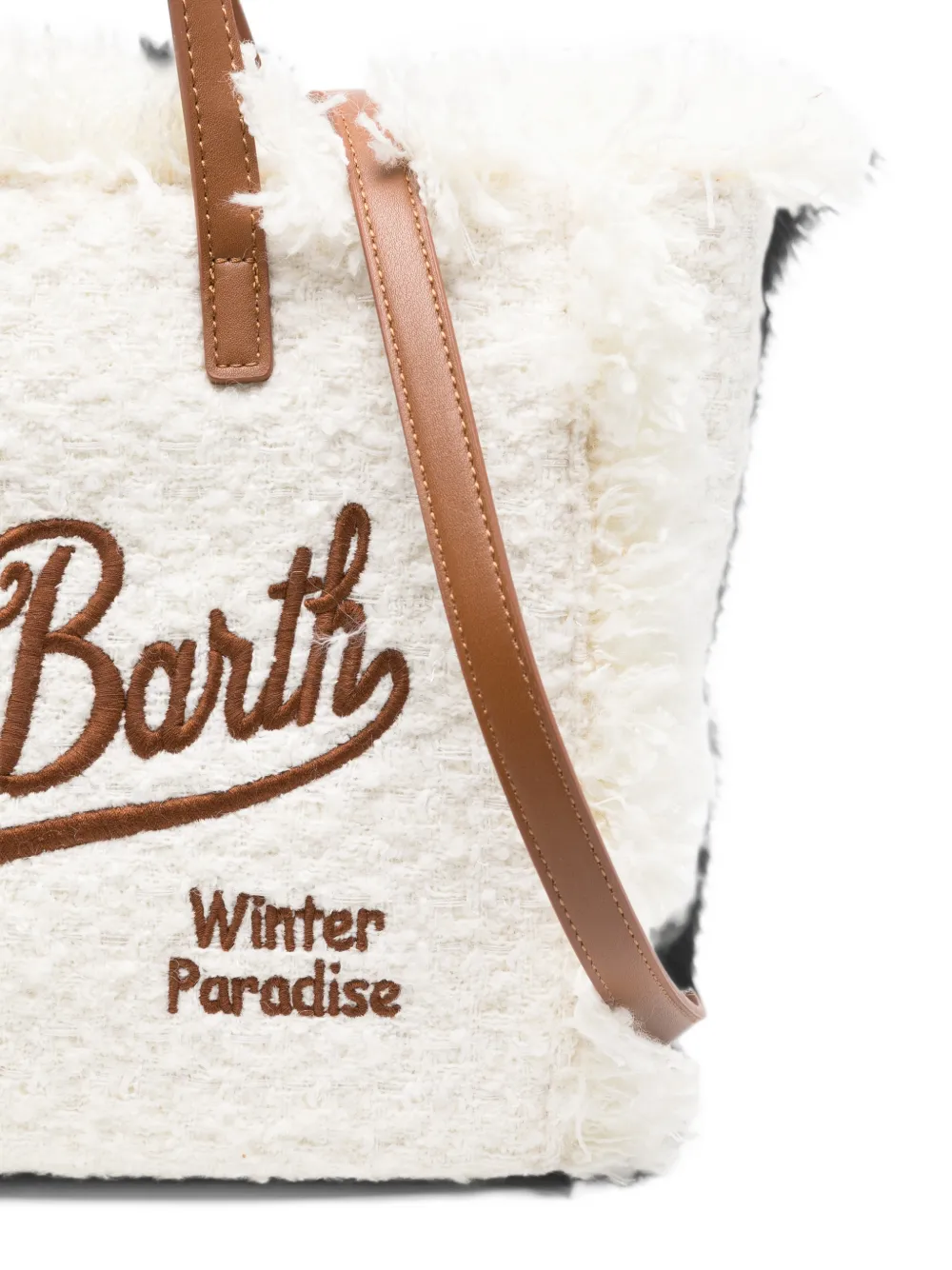 MC2 Saint Barth Kids fringed-trim logo-embroidered tote bag Wit