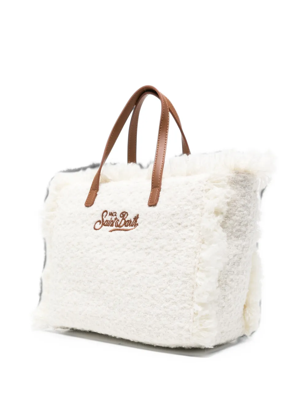 MC2 Saint Barth Kids fringed-trim logo-embroidered tote bag Wit