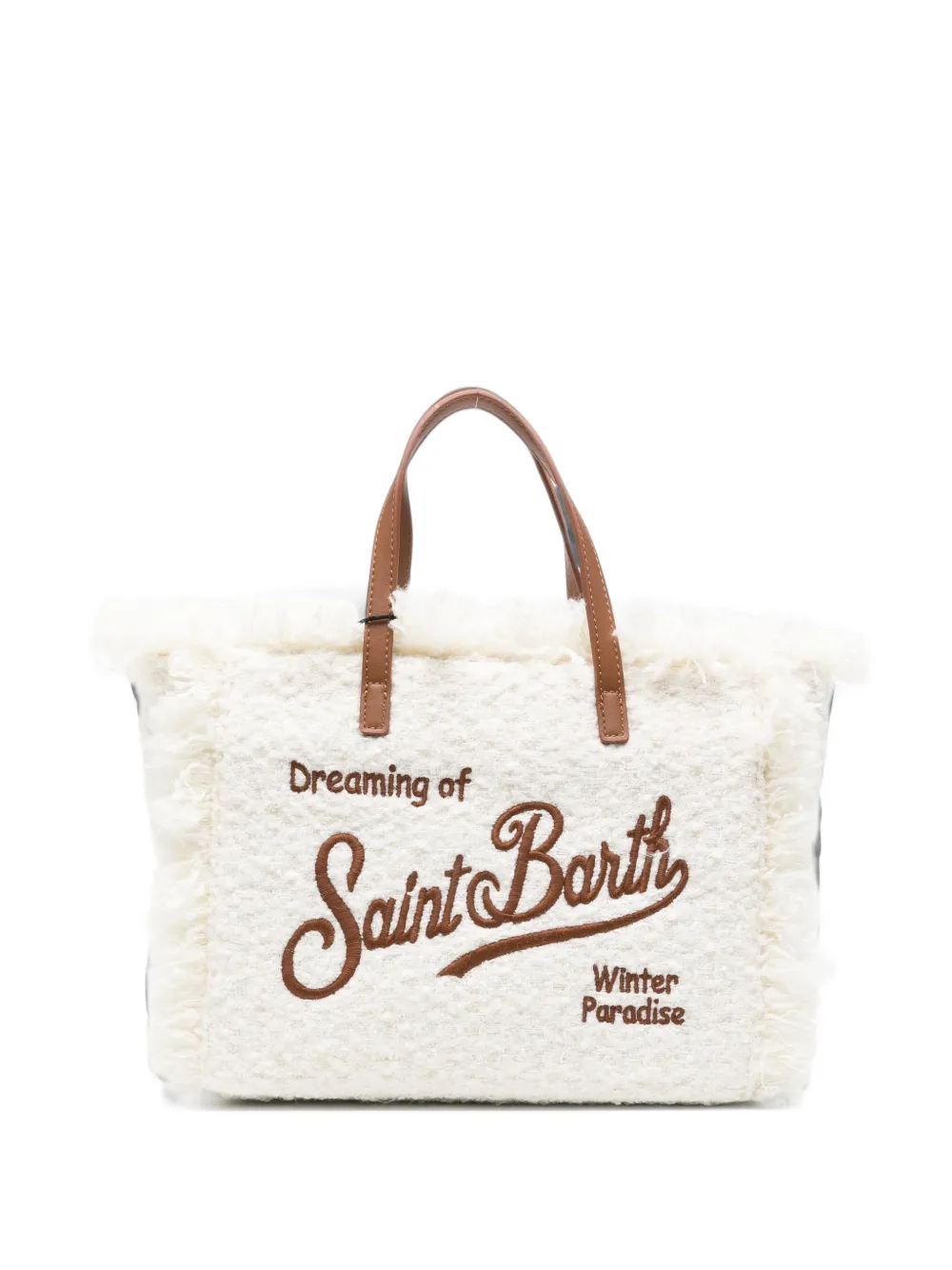 MC2 Saint Barth Kids fringed-trim logo-embroidered tote bag Wit