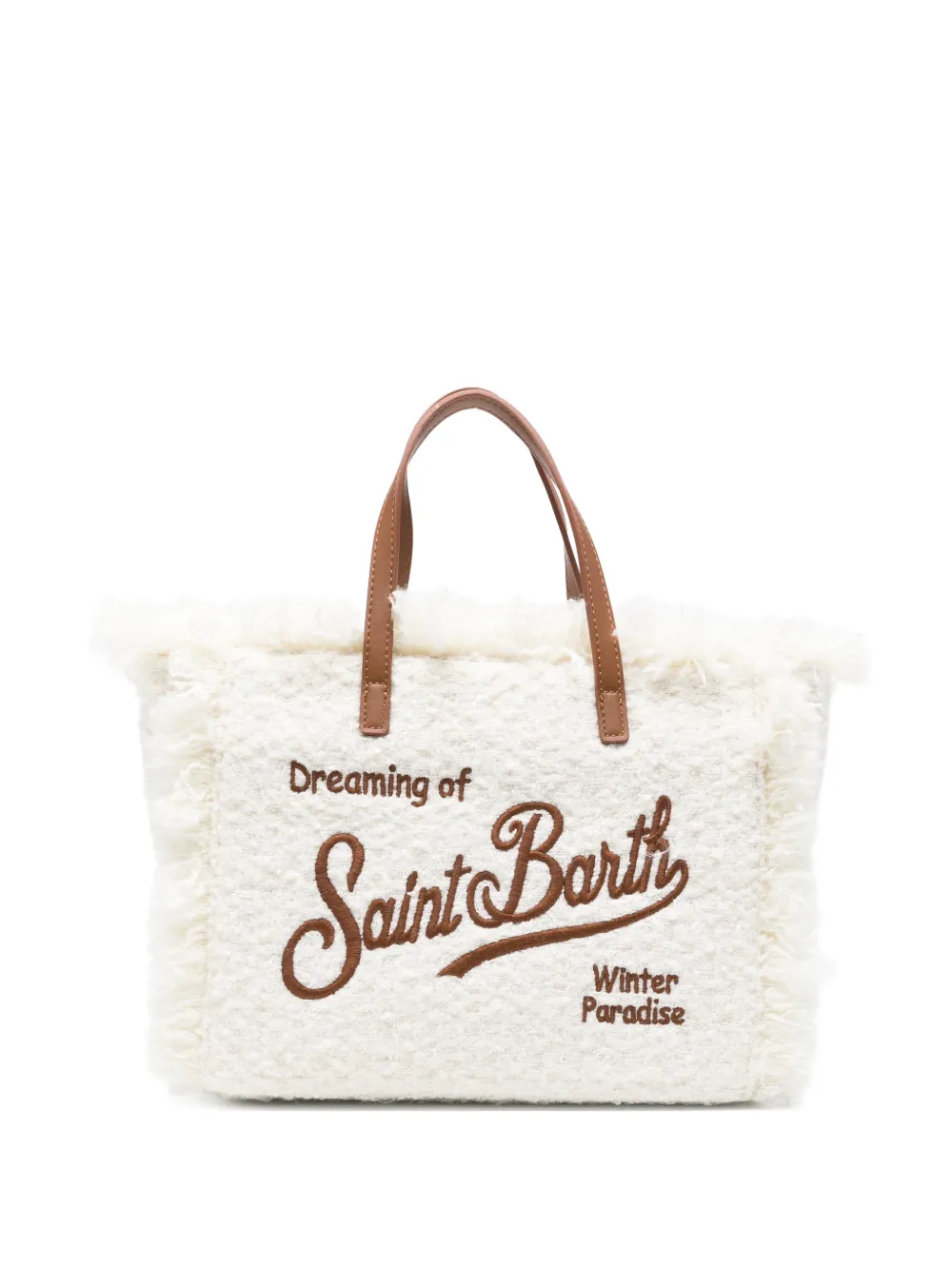 MC2 Saint Barth Kids fringed-trim logo-embroidered tote bag Wit