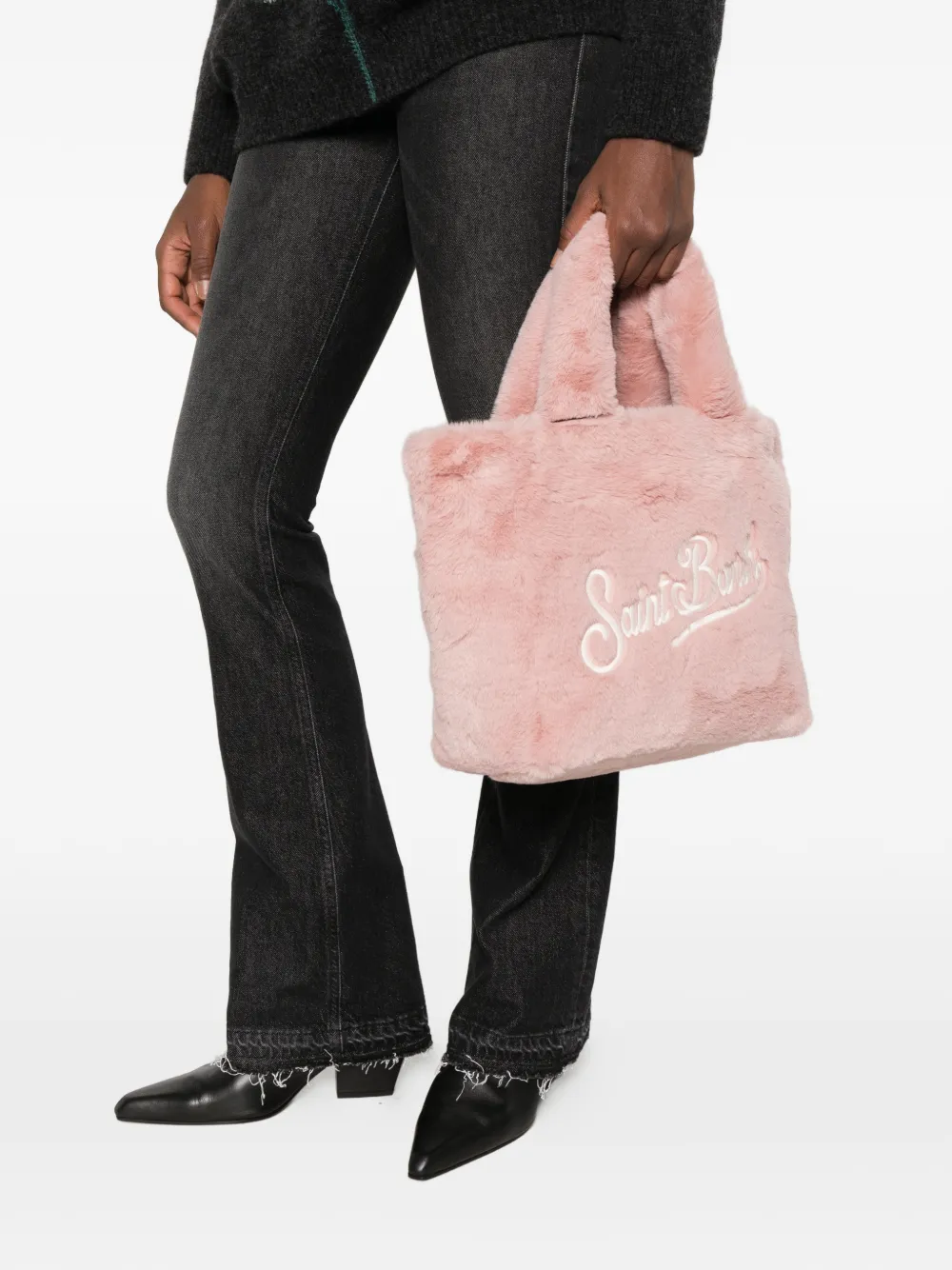 MC2 Saint Barth Kids Colette faux-fur tote bag Roze