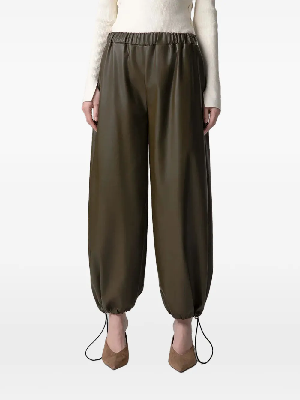 Gaëlle Paris drawstring-hem trousers - Vert Gaëlle Paris drawstring-hem trousers - Vert