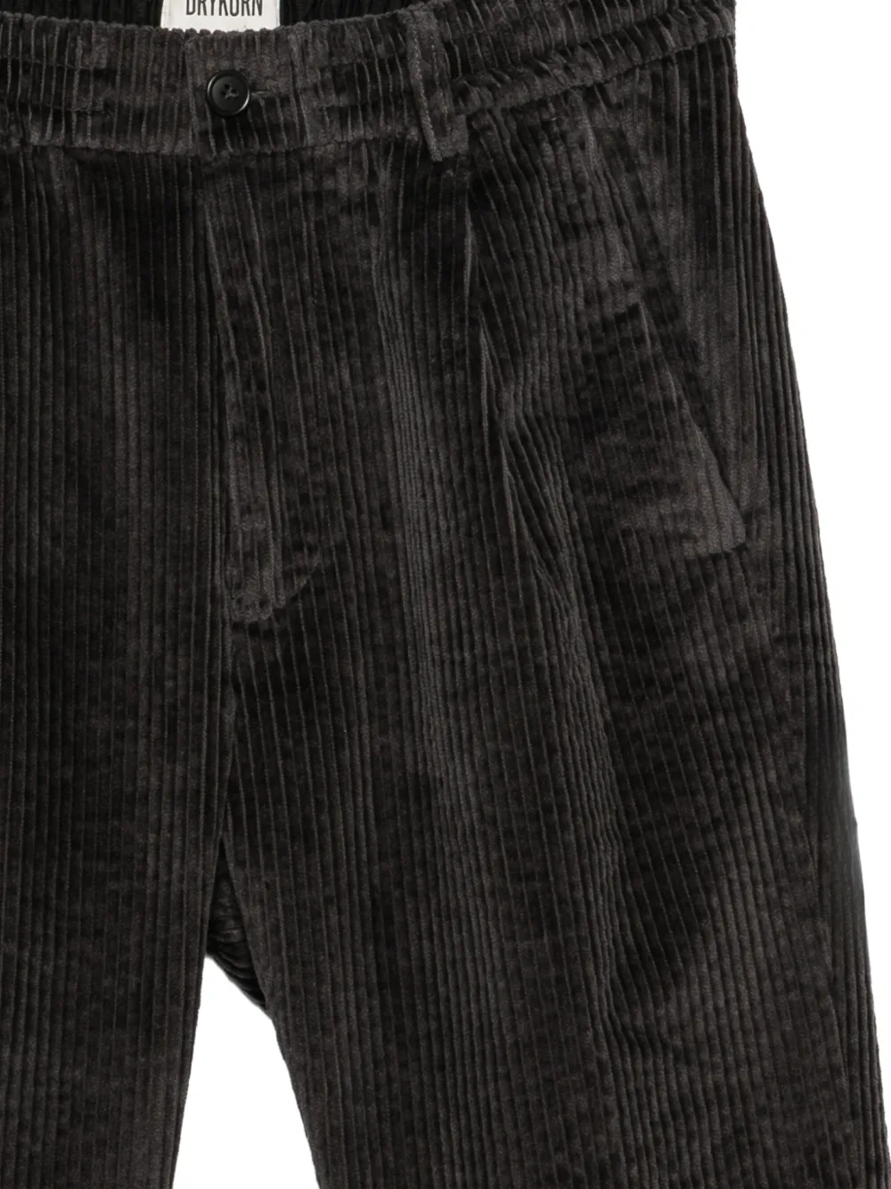 Drykorn Chasy regular pleated corduroy trousers Zwart