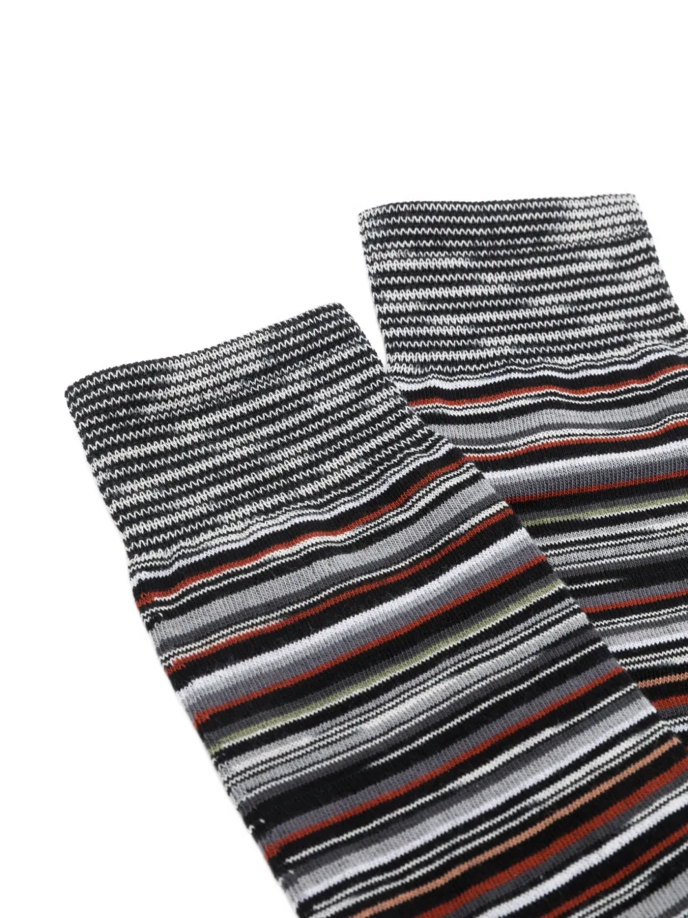 Missoni zigzag-knit striped socks Zwart