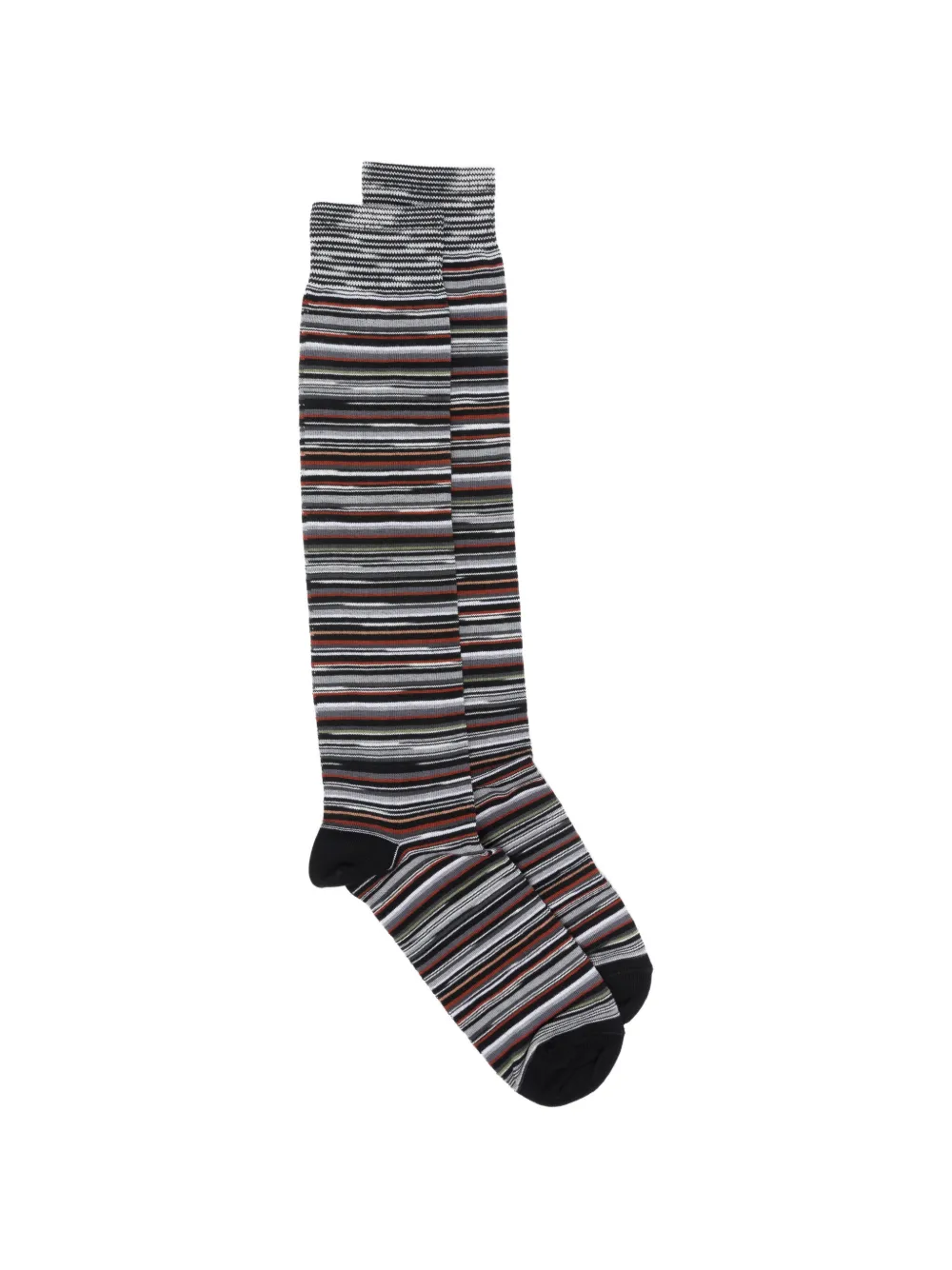 Missoni zigzag-knit striped socks - Noir