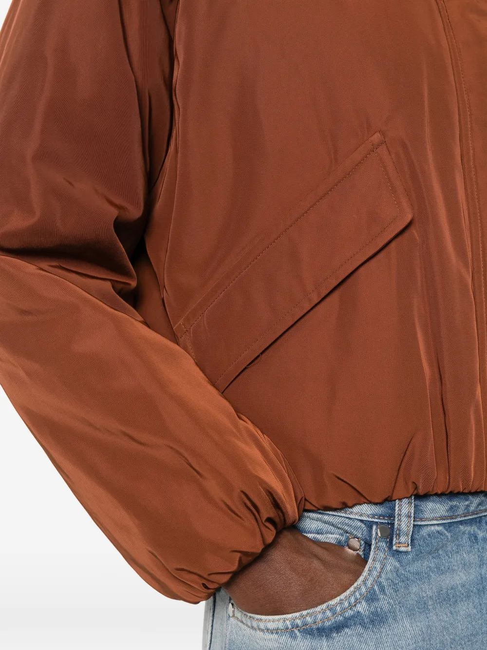 Drykorn Cadley jack met trechterhals en elastische zoom Bruin