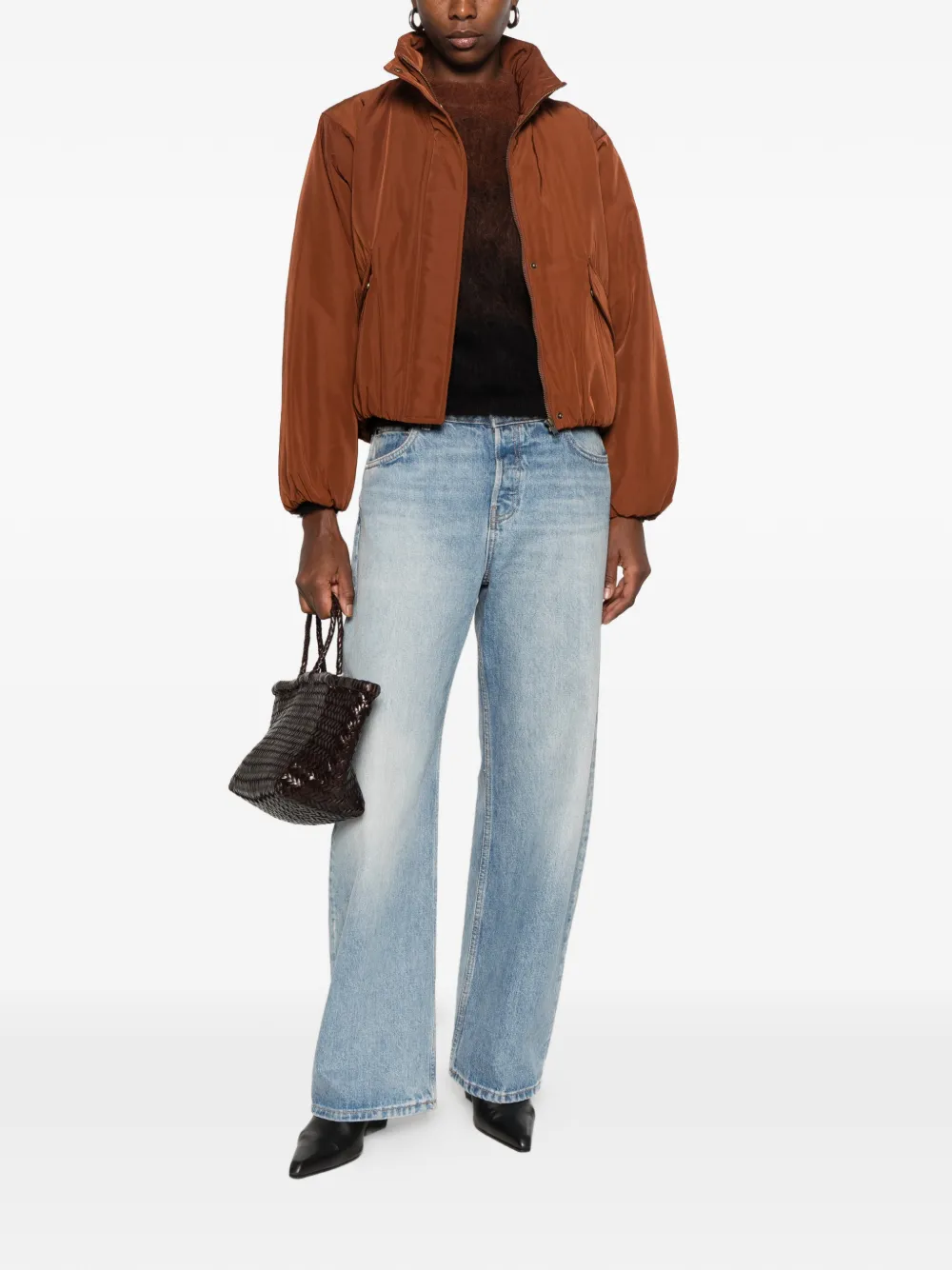 Drykorn Cadley funnel-neck elasticated-hem jacket - Braun