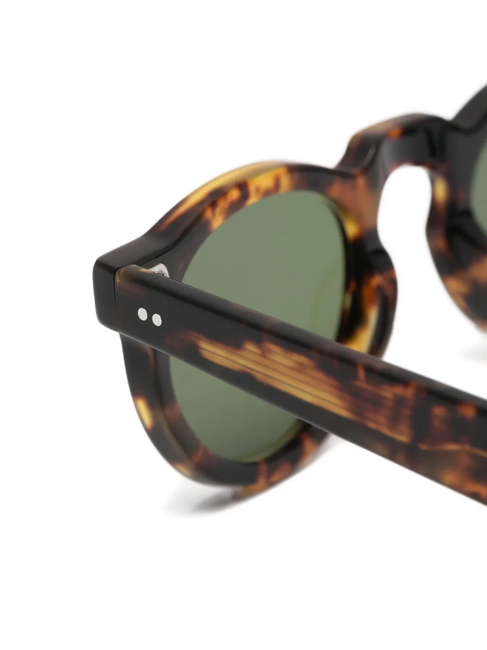 Lesca tortoiseshell-effect round-frame sunglasses Bruin
