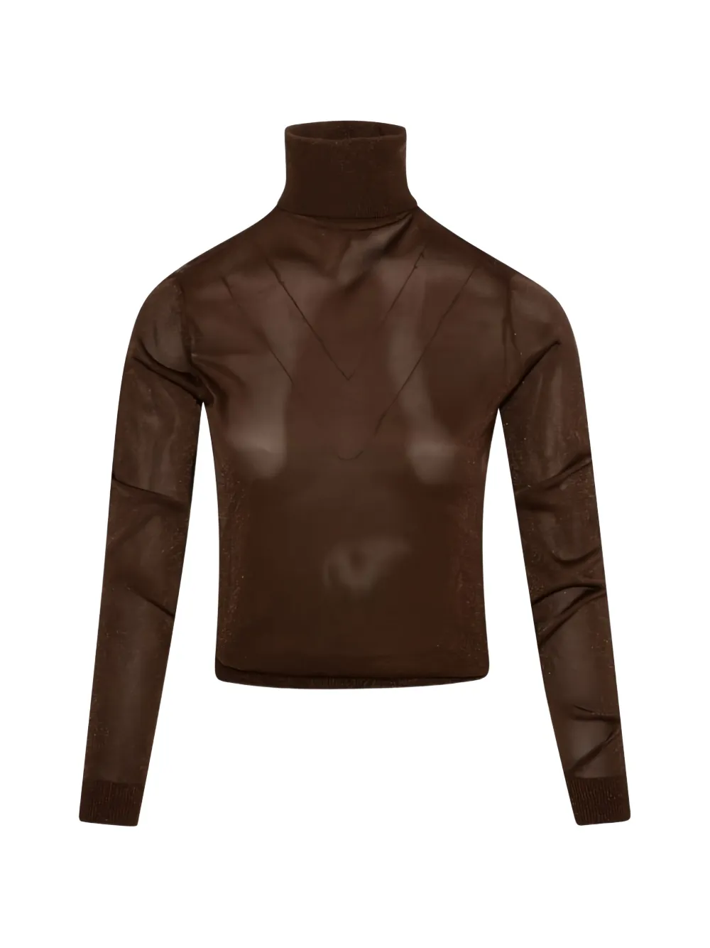 FRACOMINA lurex roll-neck sweater - Marron