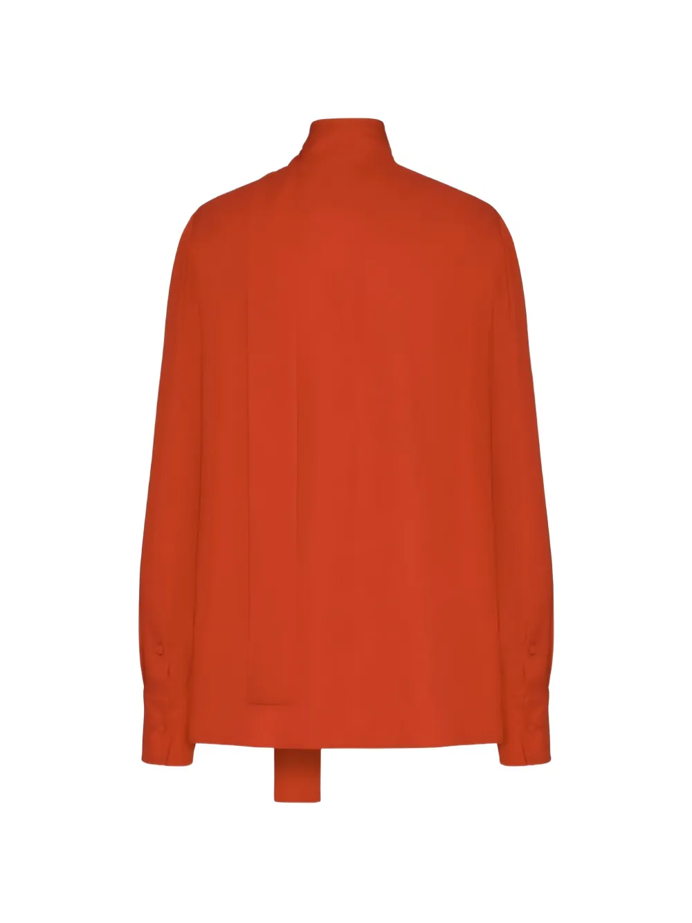 Valentino Garavani tie-neck silk-georgette blouse Oranje