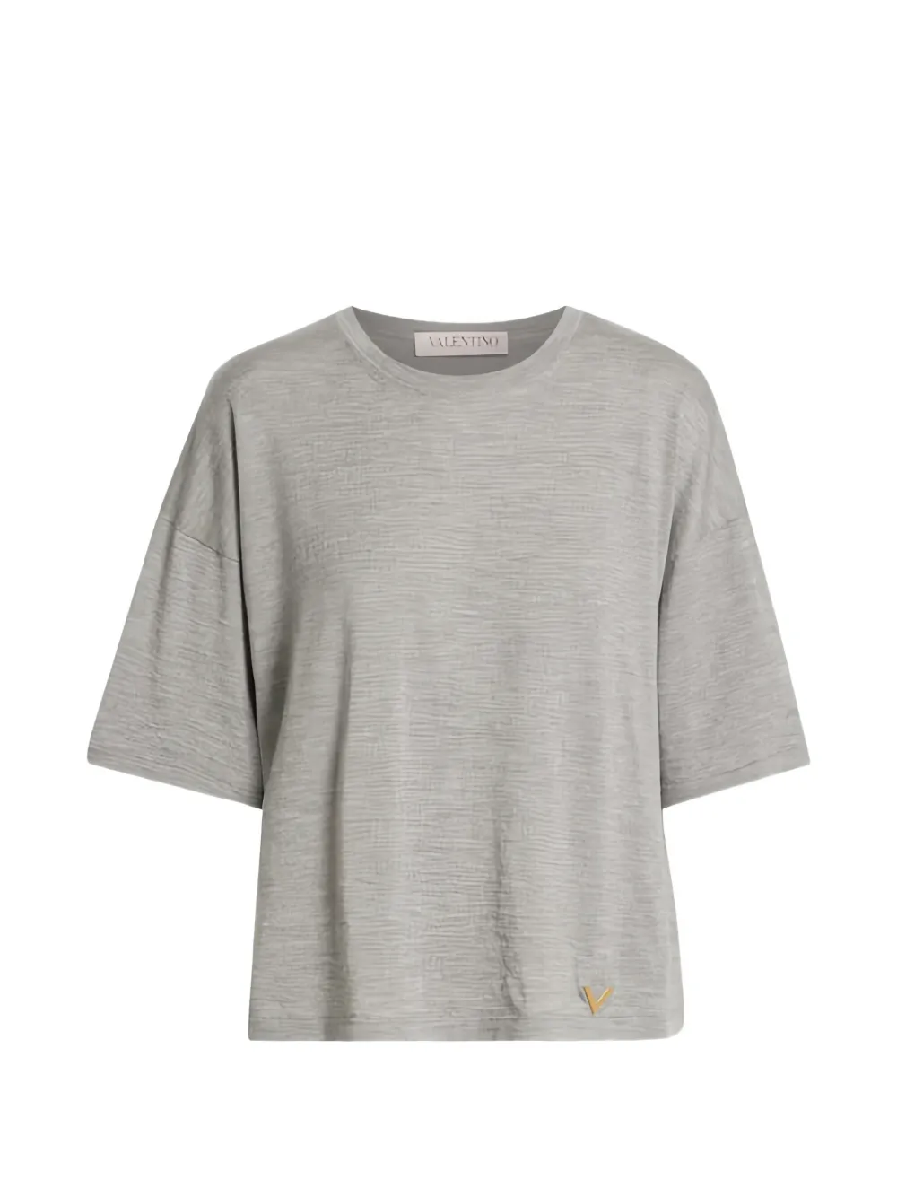 Valentino Garavani V-logo plaque T-shirt - Gris Valentino Garavani V-logo plaque T-shirt - Gris