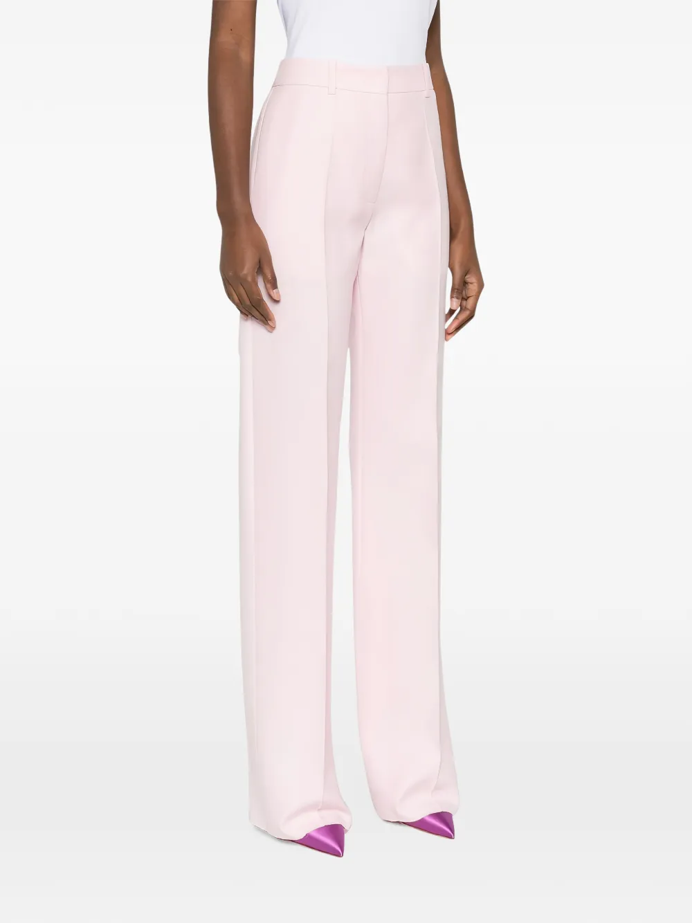 Valentino Garavani crepe straight-leg trousers - Rose Valentino Garavani crepe straight-leg trousers - Rose