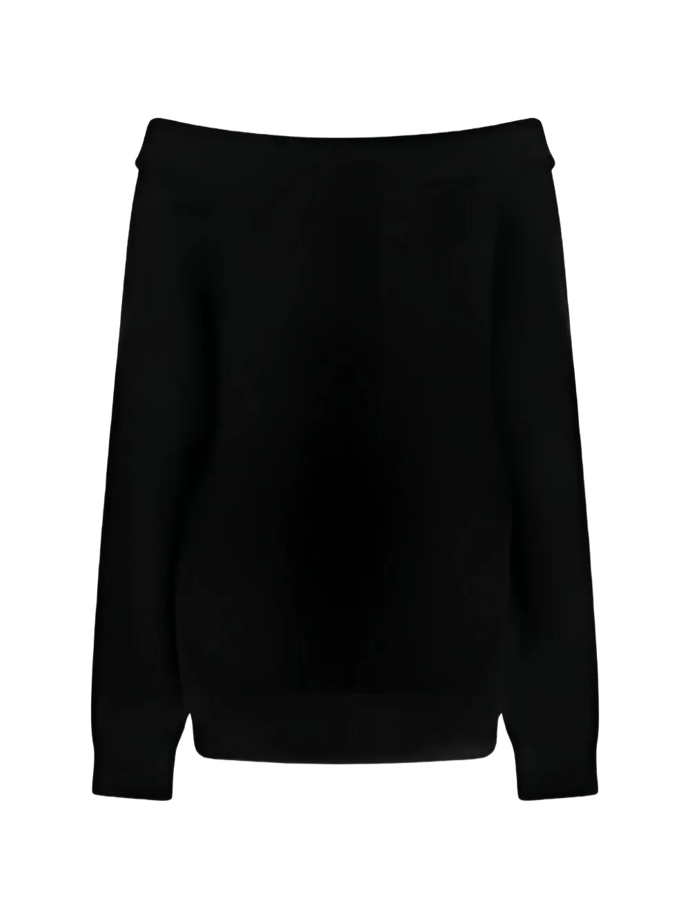 Valentino Garavani off-shoulder ribbed-knit sweater - Noir