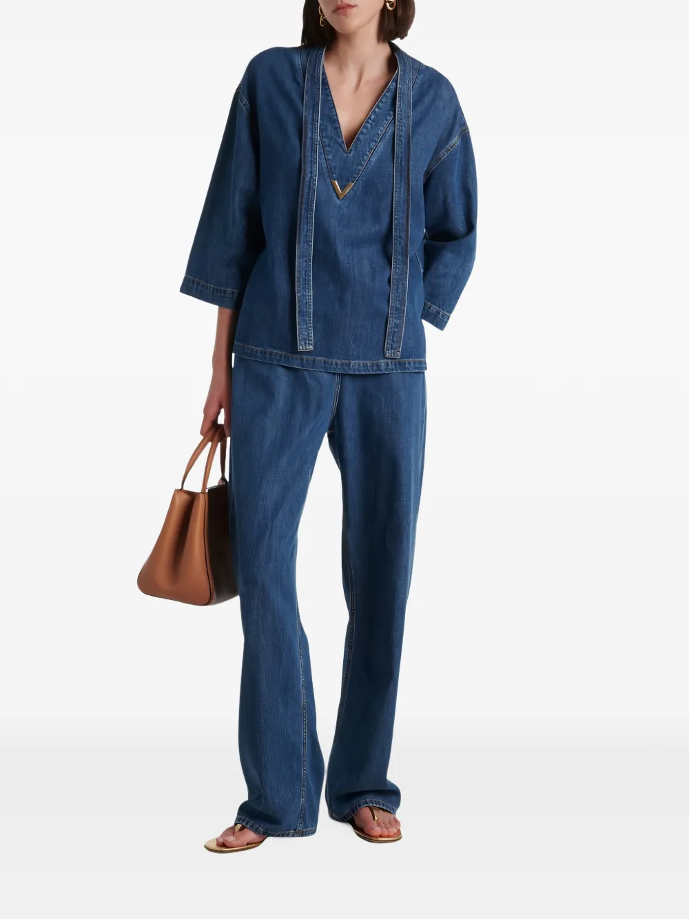 Valentino Garavani Jeans met logopatch Blauw