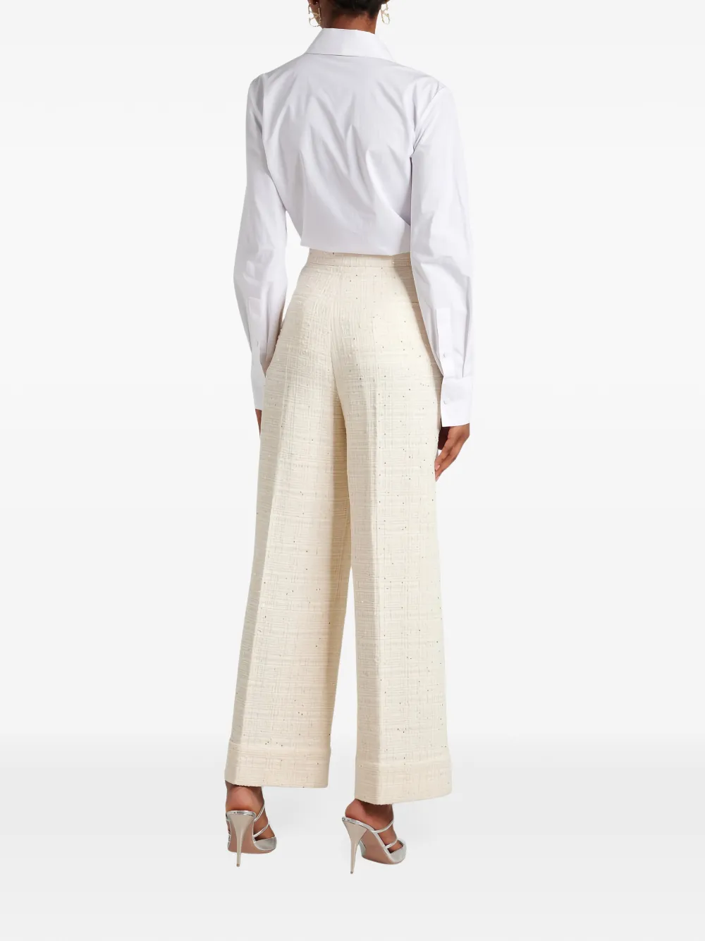 Valentino Garavani Tweed broek met pailletten Wit