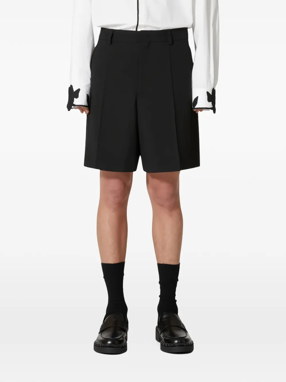 Valentino Garavani Geplooide shorts Zwart