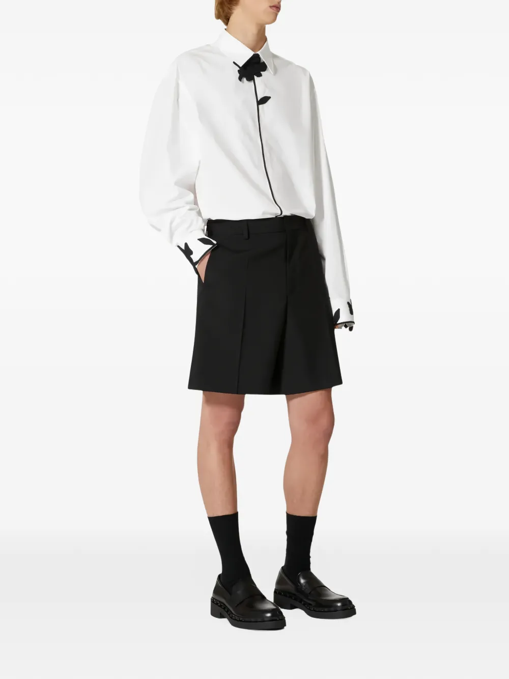 Valentino Garavani Geplooide shorts Zwart