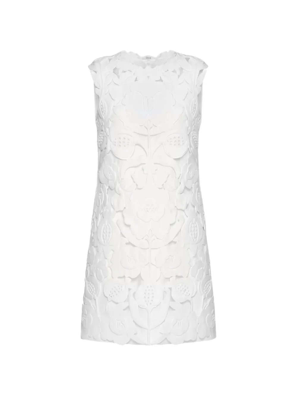 Valentino Garavani Mini-jurk met uitgesneden details en bloemen-applicatie Wit