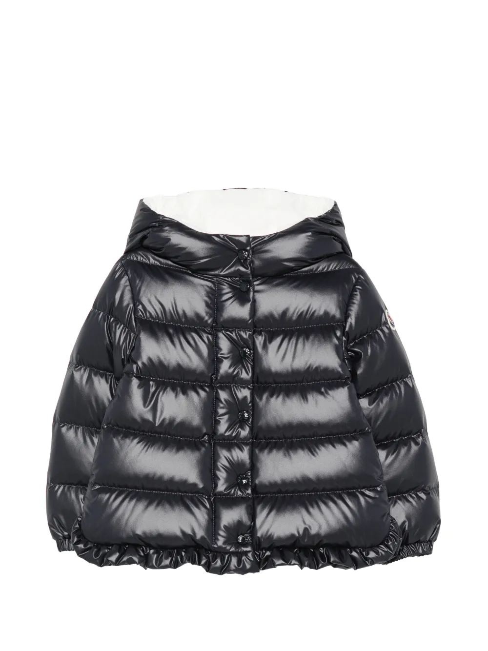 Moncler Enfant Tazui ruffled down jacket Zwart