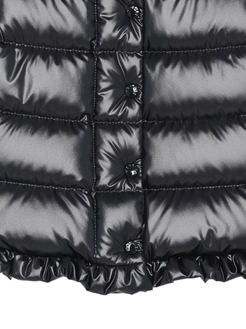 Moncler Enfant Tazui ruffled down jacket Zwart