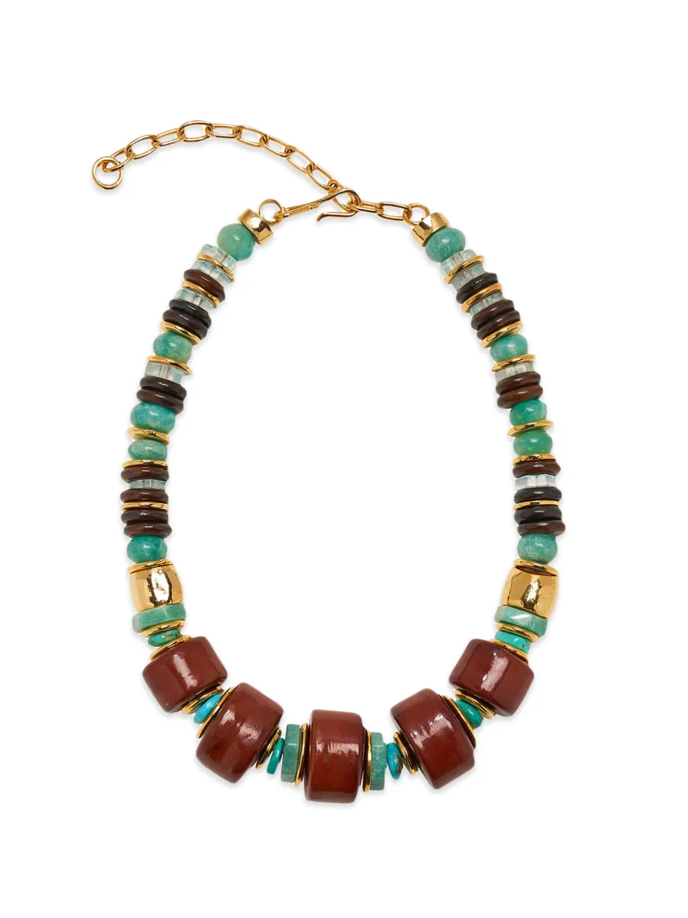 Lizzie Fortunato Granada turquoise beaded necklace - Gold
