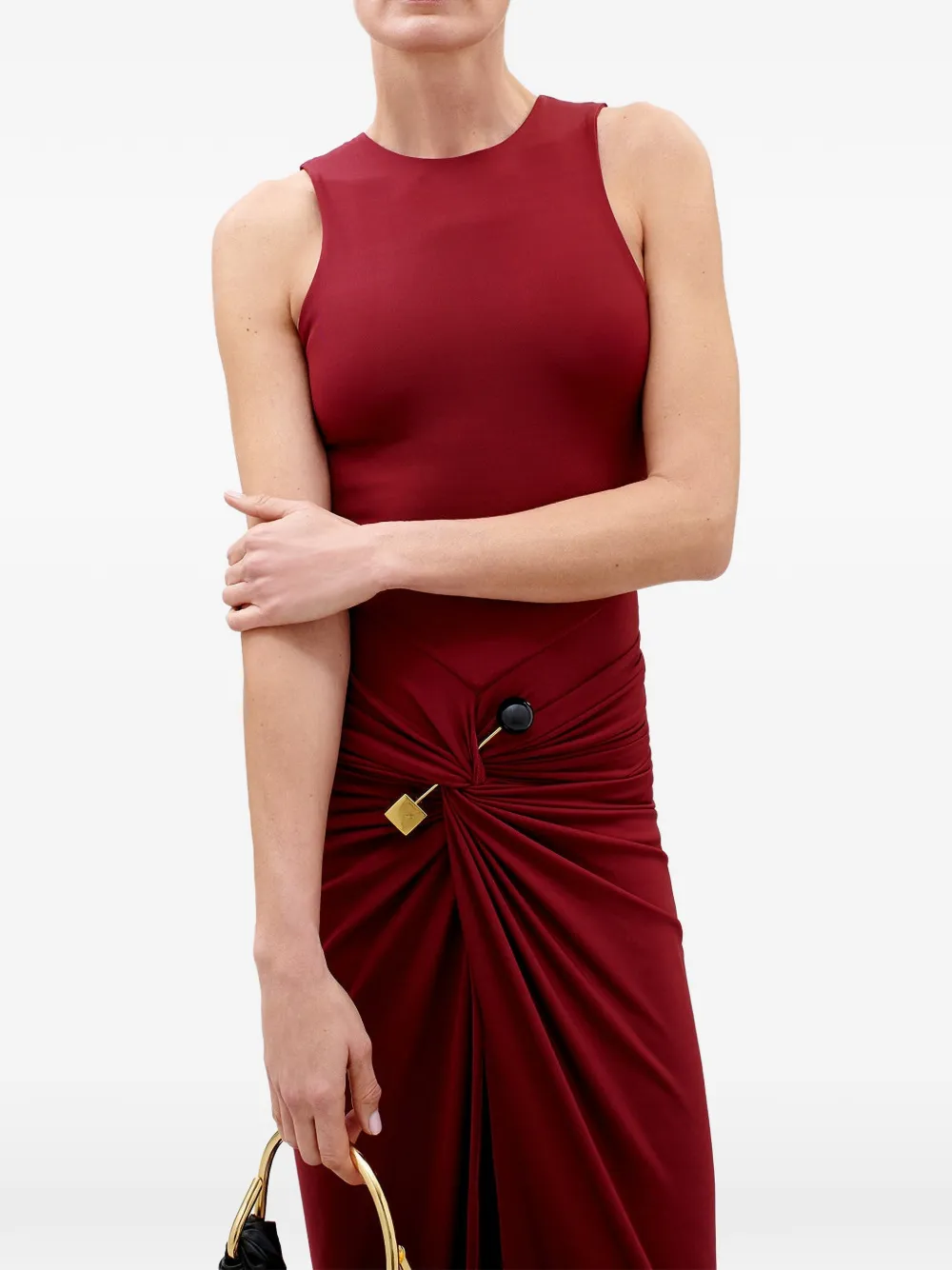 Silvia Tcherassi Leni midi-jurk met gedrapeerd detail Rood