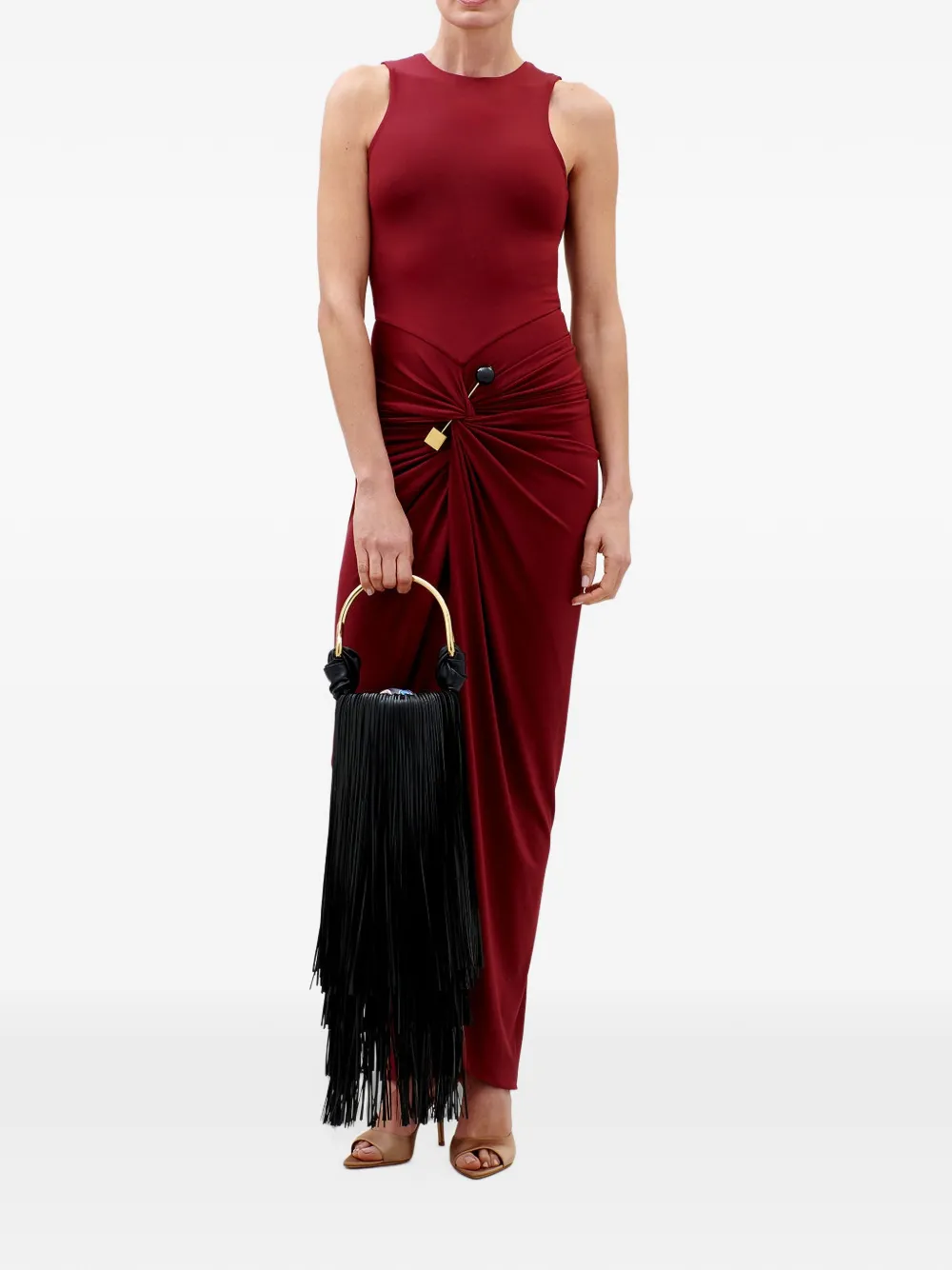 Silvia Tcherassi Leni midi-jurk met gedrapeerd detail Rood