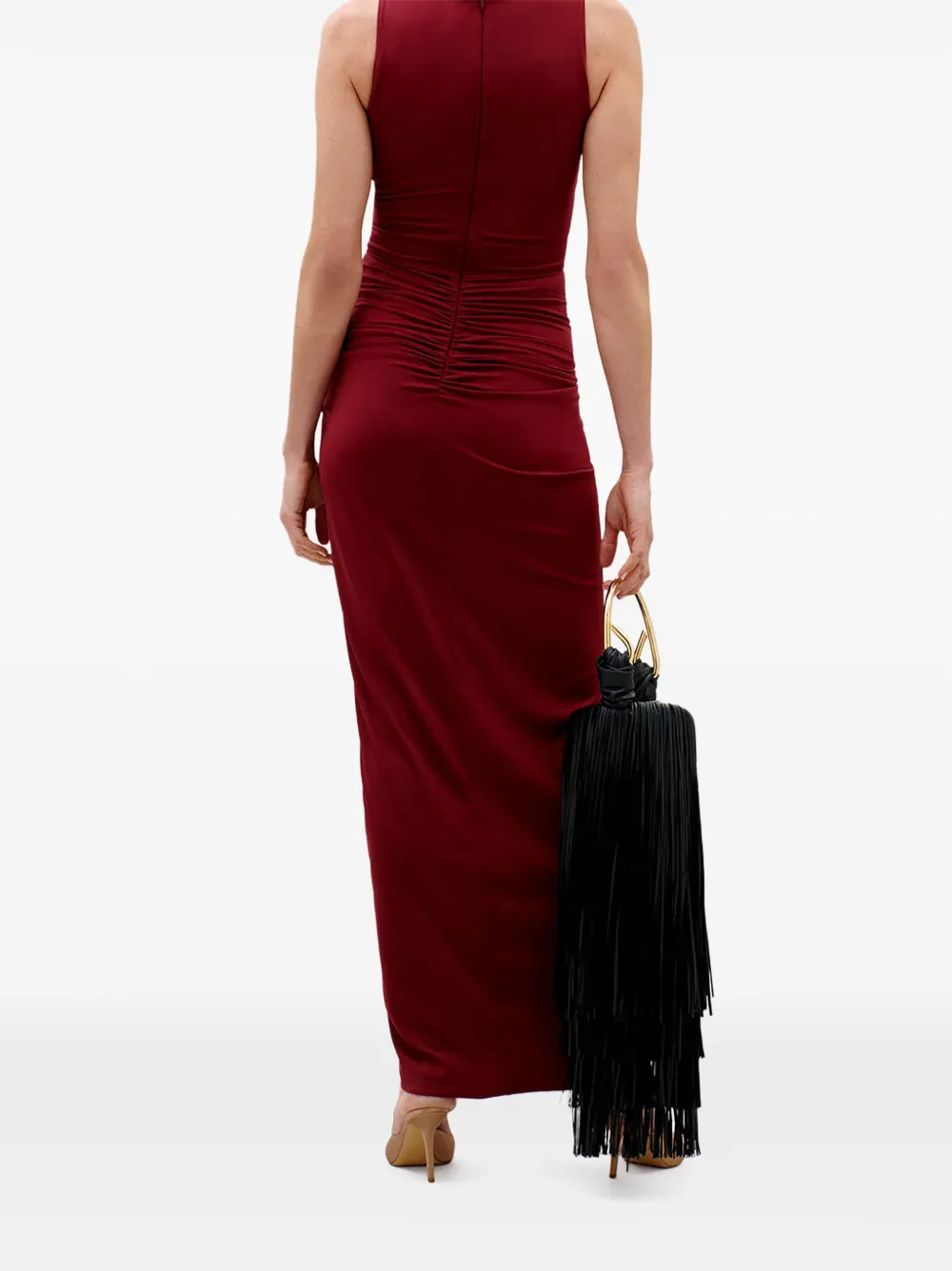 Silvia Tcherassi Leni midi-jurk met gedrapeerd detail Rood