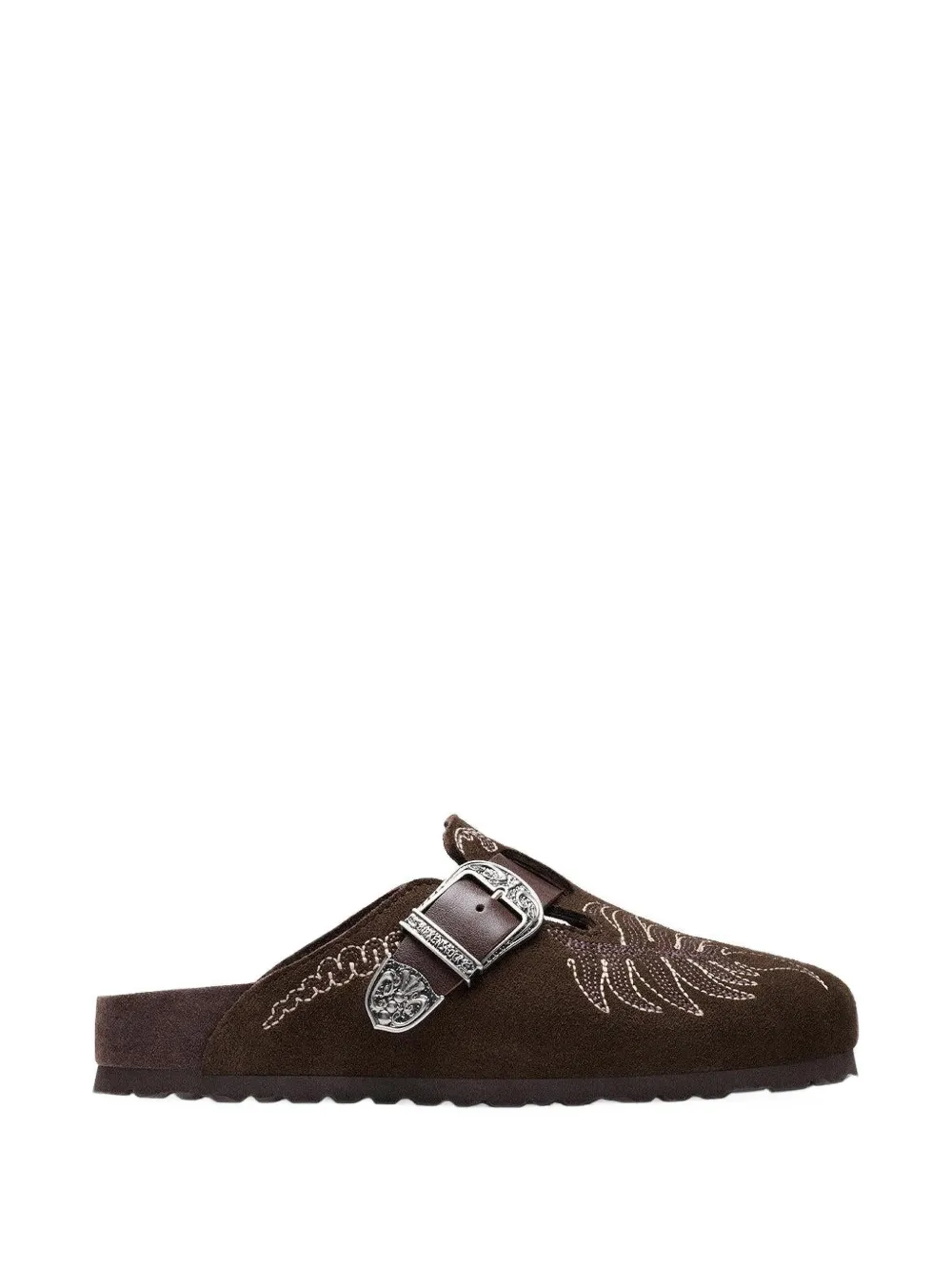 Birkenstock Etro Boston embroidery mules - Marron