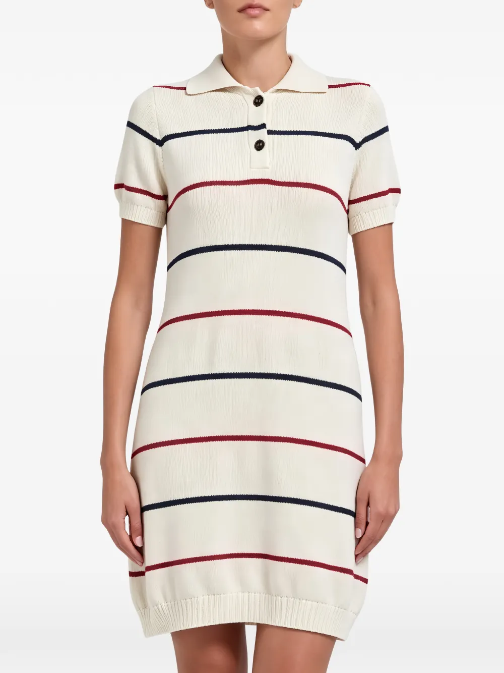 Brunello Cucinelli striped cotton mini dress - Tons neutres Brunello Cucinelli striped cotton mini dress - Tons neutres