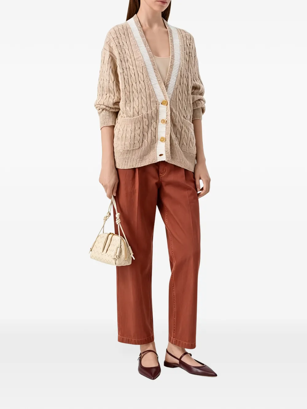 Brunello Cucinelli Broek met trekkoord Oranje