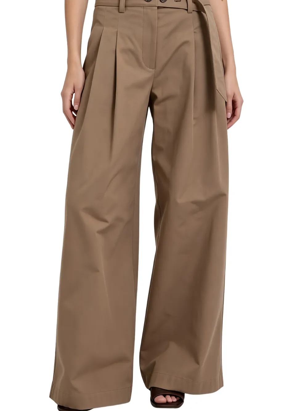 Brunello Cucinelli Plooibroek met ceintuur Bruin