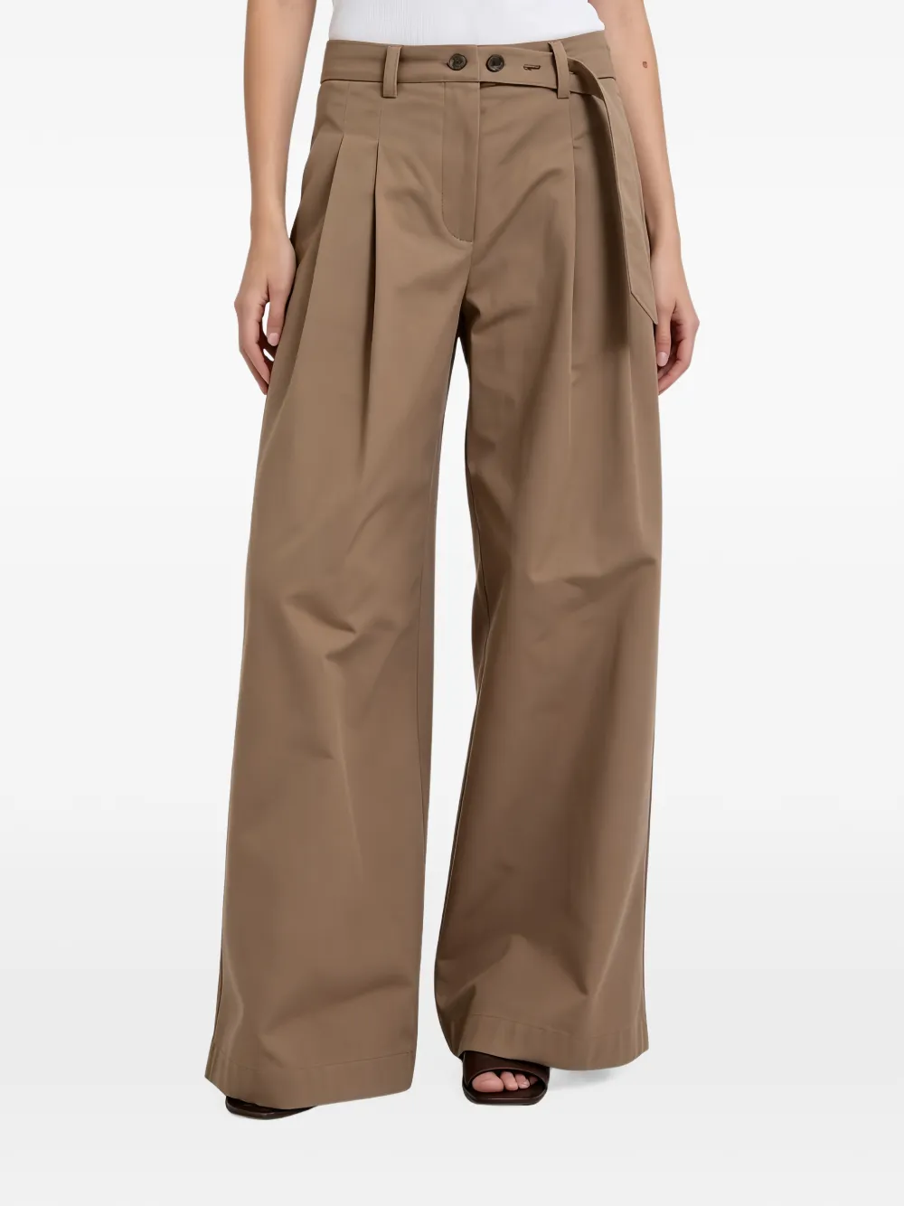 Brunello Cucinelli pleated belted trousers - Marrone